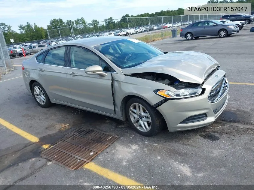 2015 Ford Fusion Se VIN: 3FA6P0HD3FR157047 Lot: 40256790