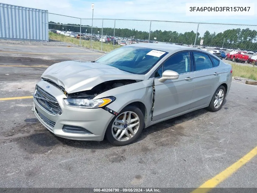 2015 Ford Fusion Se VIN: 3FA6P0HD3FR157047 Lot: 40256790