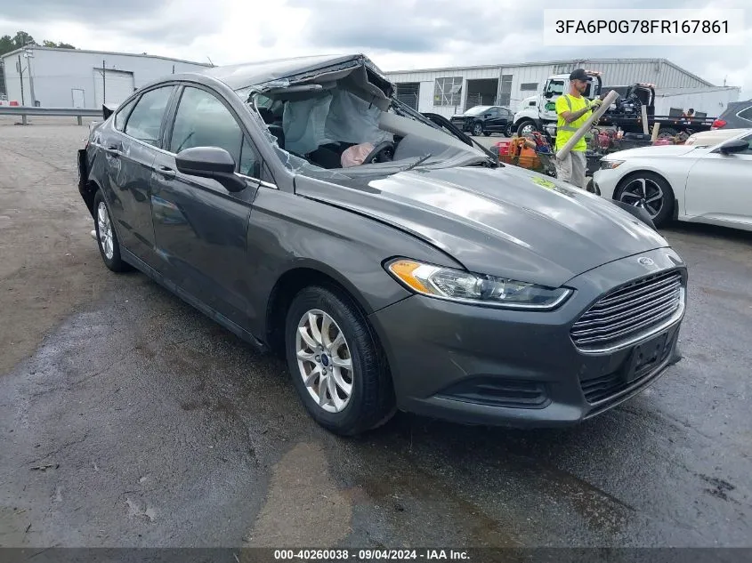 2015 Ford Fusion S VIN: 3FA6P0G78FR167861 Lot: 40260038