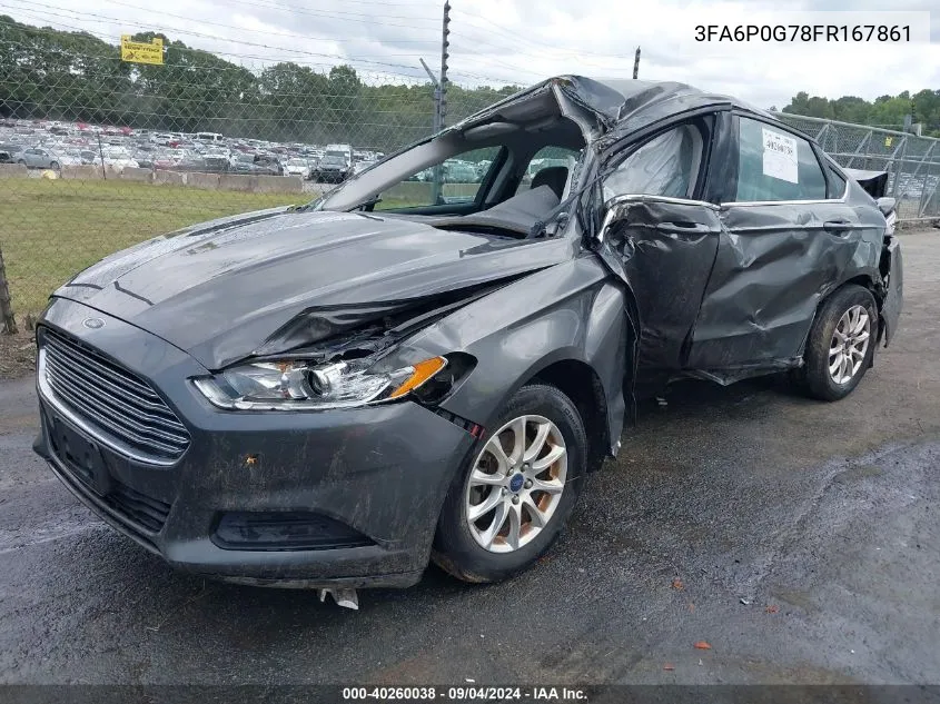 3FA6P0G78FR167861 2015 Ford Fusion S