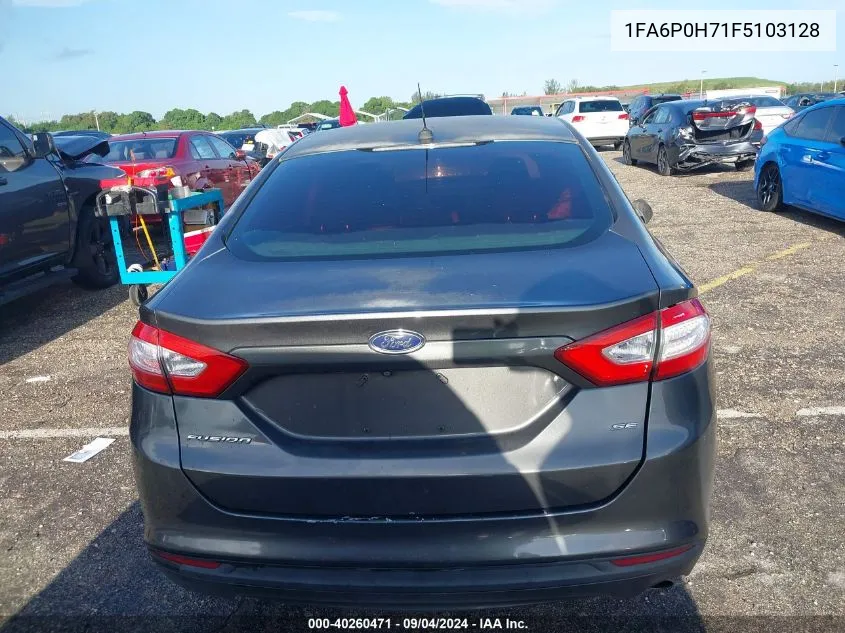 2015 Ford Fusion Se VIN: 1FA6P0H71F5103128 Lot: 40260471