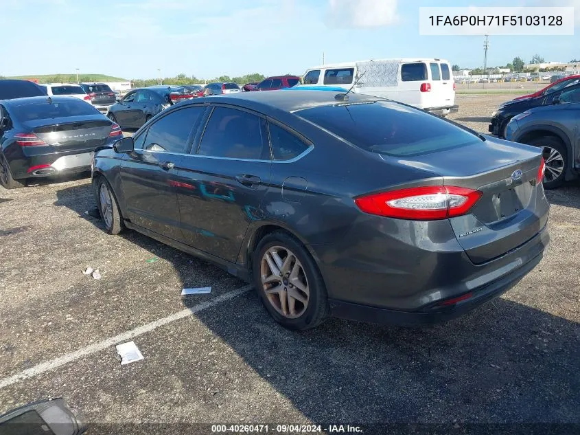 2015 Ford Fusion Se VIN: 1FA6P0H71F5103128 Lot: 40260471