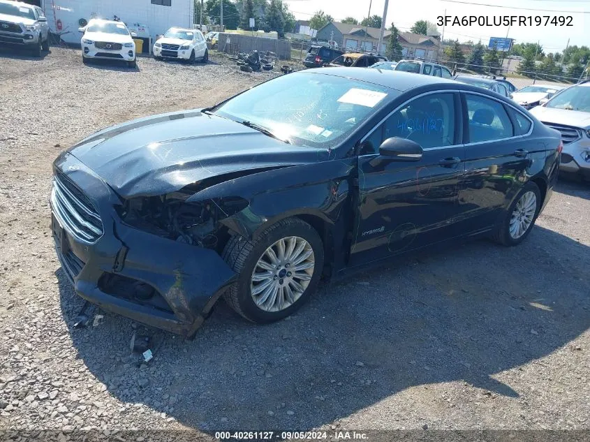 2015 Ford Fusion Hybrid Se VIN: 3FA6P0LU5FR197492 Lot: 40261127