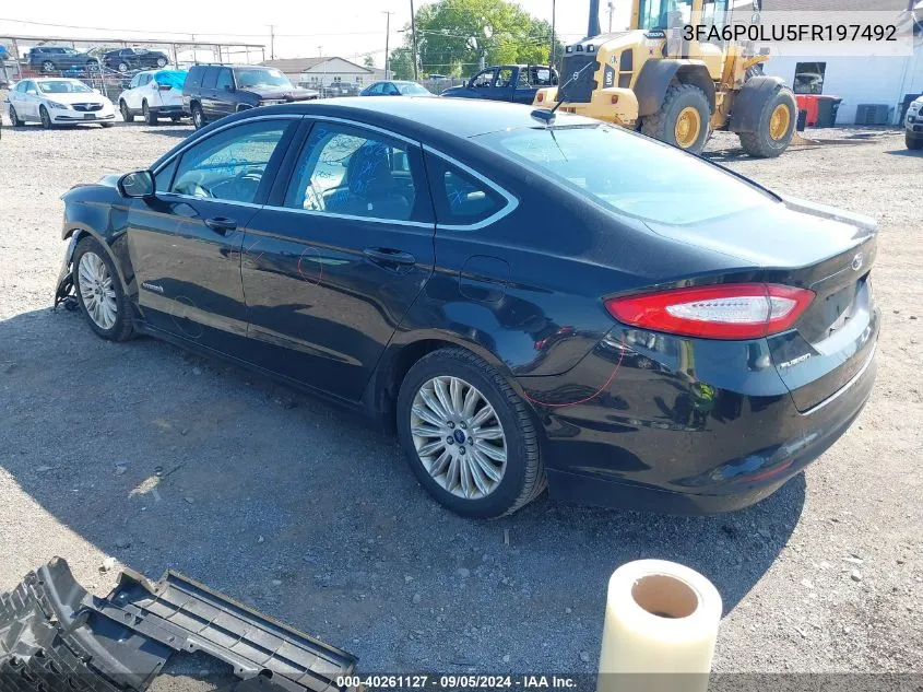 2015 Ford Fusion Hybrid Se VIN: 3FA6P0LU5FR197492 Lot: 40261127