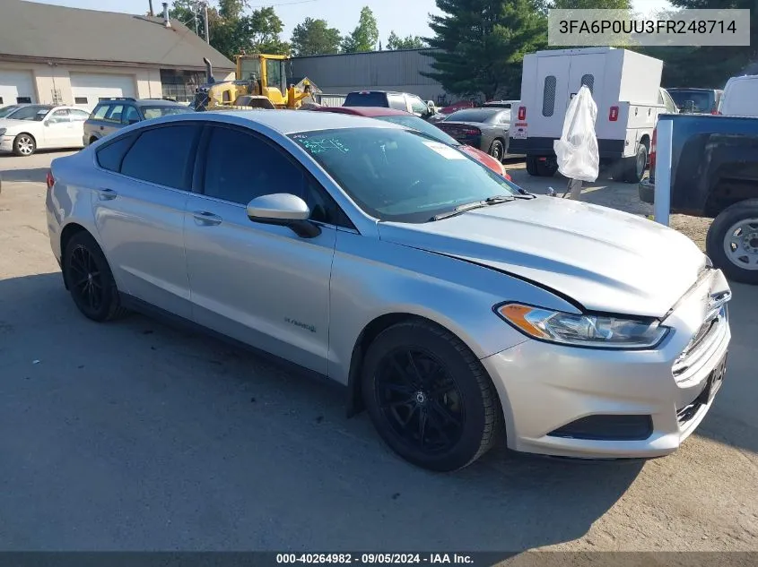 2015 Ford Fusion S Hybrid VIN: 3FA6P0UU3FR248714 Lot: 40264982