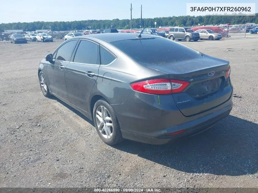 3FA6P0H7XFR260962 2015 Ford Fusion Se