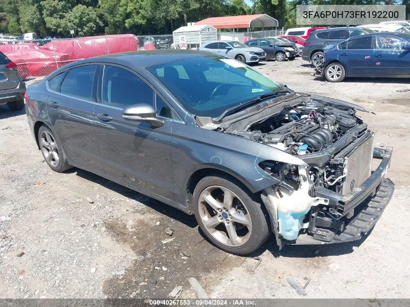 2015 Ford Fusion Se VIN: 3FA6P0H73FR192200 Lot: 40267553