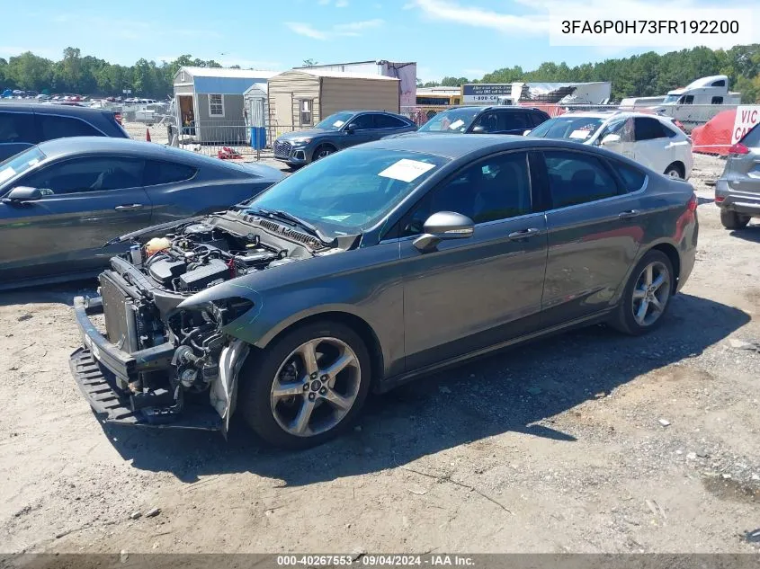 2015 Ford Fusion Se VIN: 3FA6P0H73FR192200 Lot: 40267553