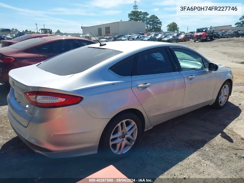 2015 Ford Fusion Se VIN: 3FA6P0H74FR227746 Lot: 40267598