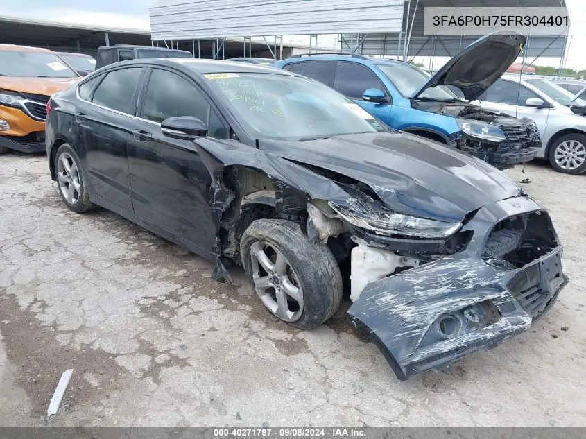 2015 Ford Fusion Se VIN: 3FA6P0H75FR304401 Lot: 40271797