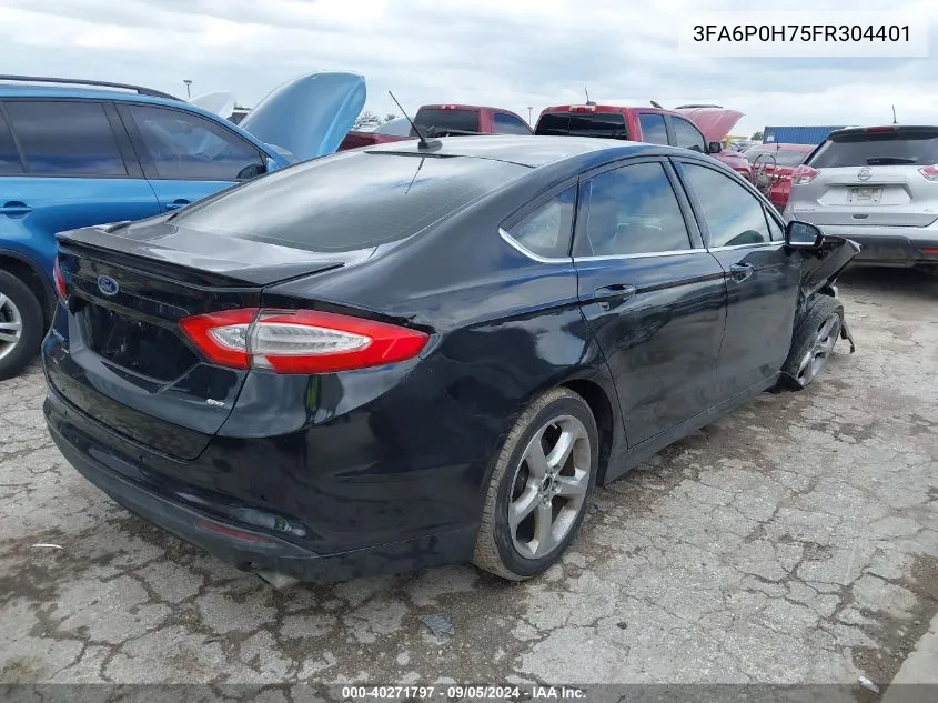 2015 Ford Fusion Se VIN: 3FA6P0H75FR304401 Lot: 40271797