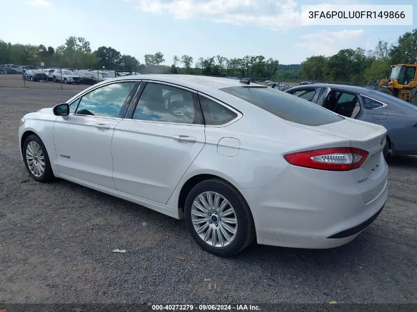 2015 Ford Fusion Hybrid Se VIN: 3FA6P0LU0FR149866 Lot: 40273279