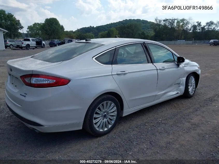 2015 Ford Fusion Hybrid Se VIN: 3FA6P0LU0FR149866 Lot: 40273279