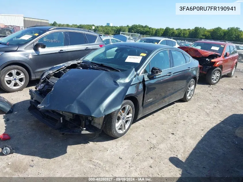 3FA6P0RU7FR190941 2015 Ford Fusion Hybrid Titanium