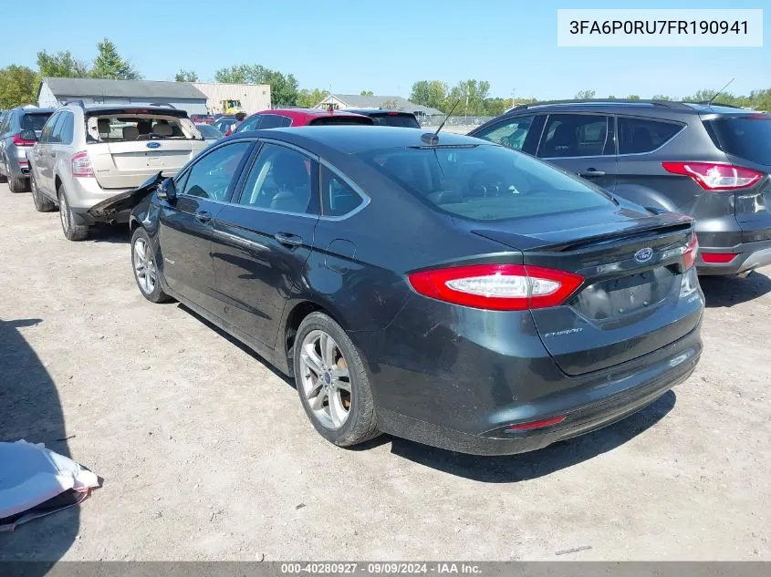 3FA6P0RU7FR190941 2015 Ford Fusion Hybrid Titanium