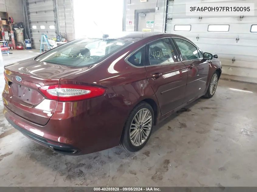 2015 Ford Fusion Se VIN: 3FA6P0H97FR150095 Lot: 40285928