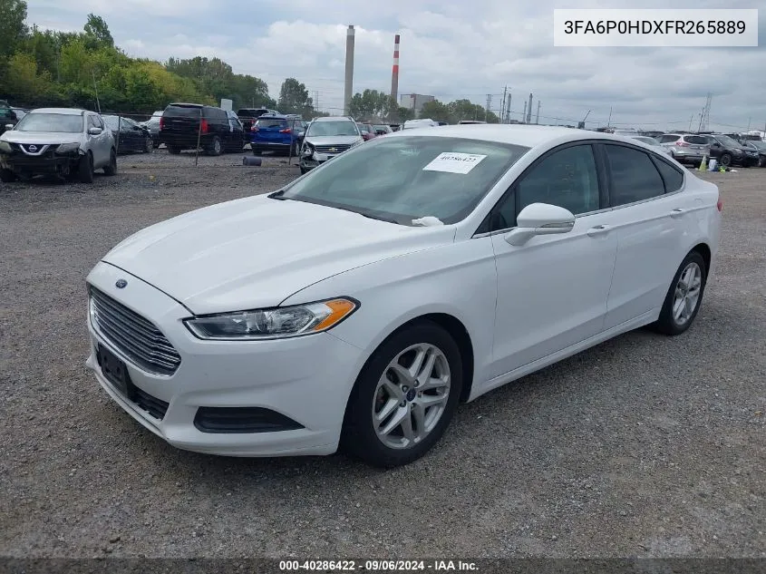 2015 Ford Fusion Se VIN: 3FA6P0HDXFR265889 Lot: 40286422