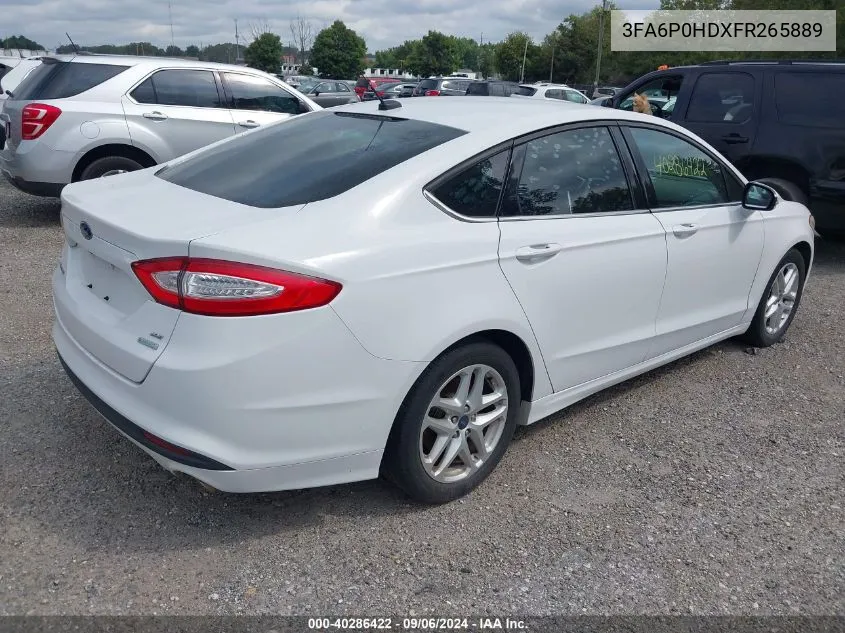 2015 Ford Fusion Se VIN: 3FA6P0HDXFR265889 Lot: 40286422