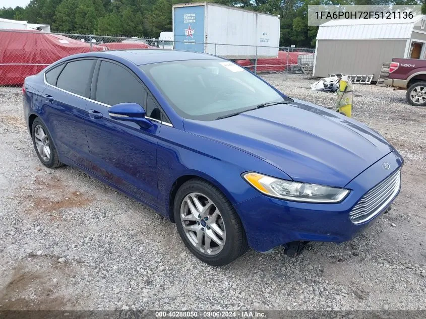 2015 Ford Fusion Se VIN: 1FA6P0H72F5121136 Lot: 40288050