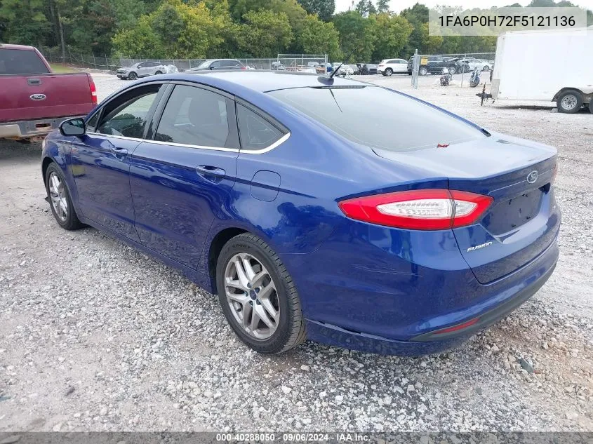 2015 Ford Fusion Se VIN: 1FA6P0H72F5121136 Lot: 40288050