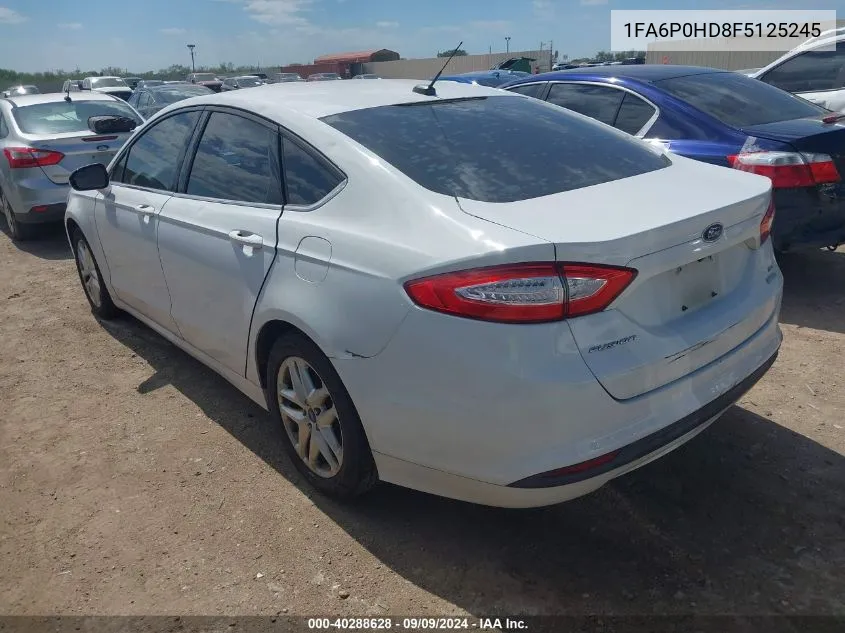 2015 Ford Fusion Se VIN: 1FA6P0HD8F5125245 Lot: 40288628