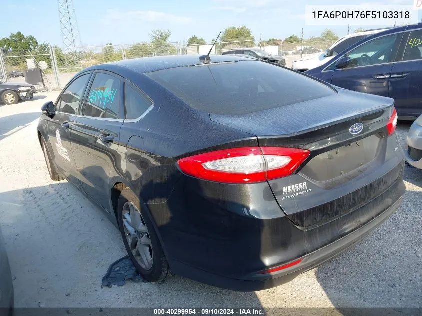 2015 Ford Fusion Se VIN: 1FA6P0H76F5103318 Lot: 40299954