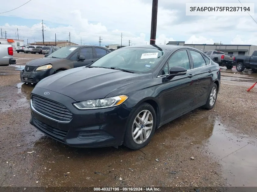 2015 Ford Fusion Se VIN: 3FA6P0H75FR287194 Lot: 40327195