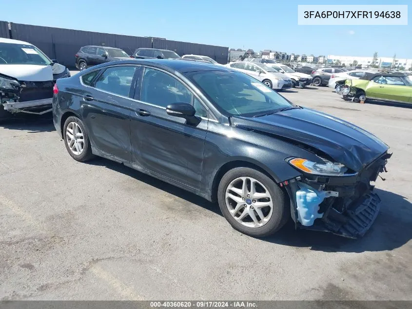 3FA6P0H7XFR194638 2015 Ford Fusion Se