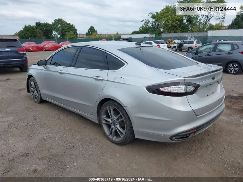 2015 Ford Fusion Titanium VIN: 3FA6P0K97FR124444 Lot: 40365719