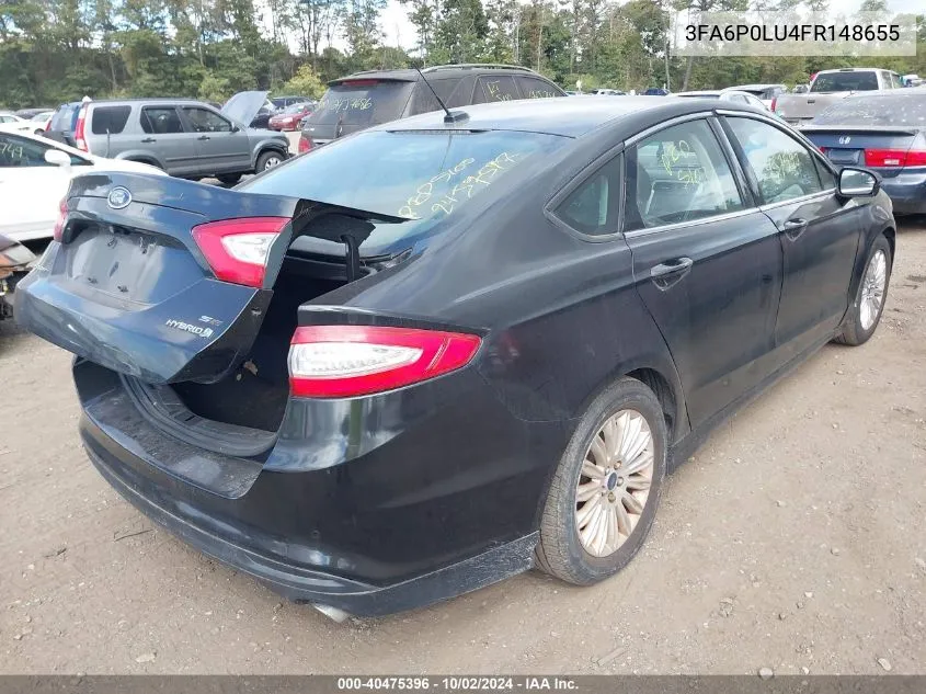 2015 Ford Fusion Hybrid Se VIN: 3FA6P0LU4FR148655 Lot: 40475396