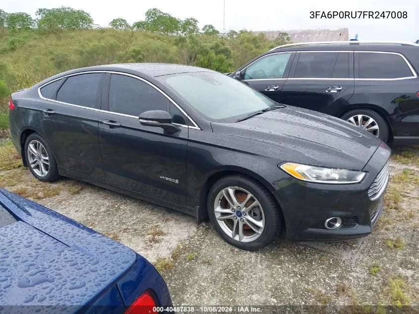 2015 Ford Fusion Hybrid Titanium Hev VIN: 3FA6P0RU7FR247008 Lot: 40487838