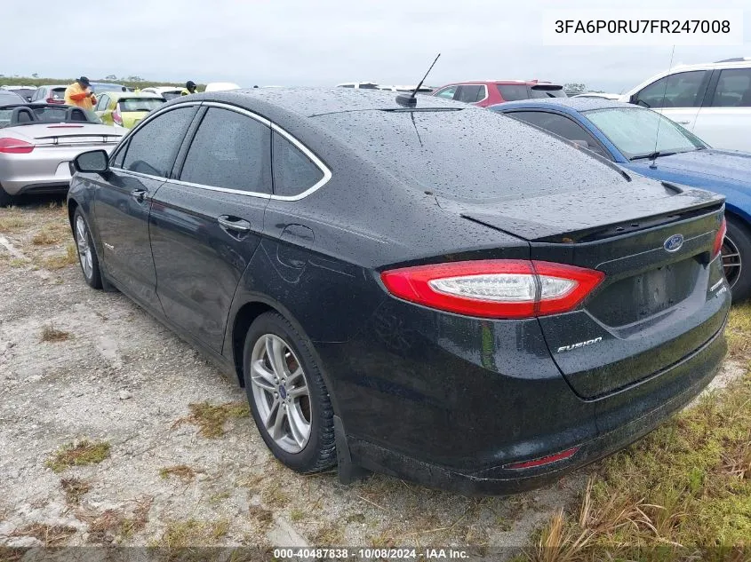 3FA6P0RU7FR247008 2015 Ford Fusion Hybrid Titanium Hev