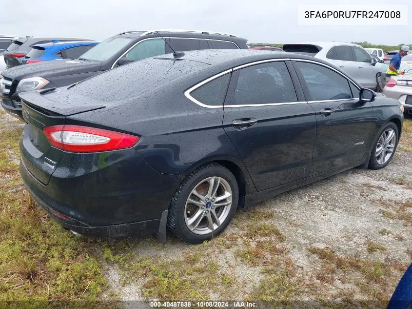 3FA6P0RU7FR247008 2015 Ford Fusion Hybrid Titanium Hev