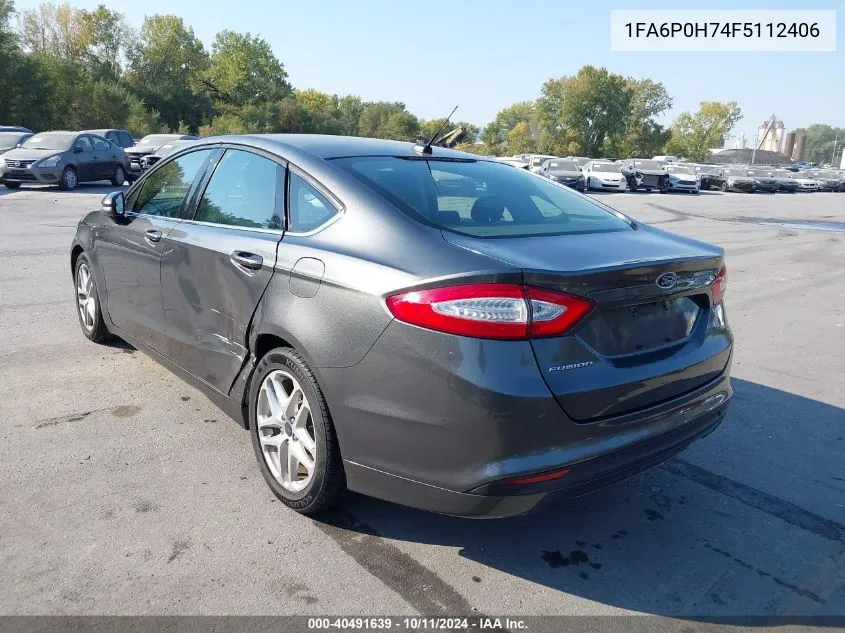 2015 Ford Fusion Se VIN: 1FA6P0H74F5112406 Lot: 40491639