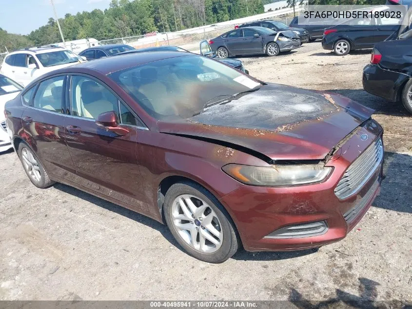 3FA6P0HD5FR189028 2015 Ford Fusion Se