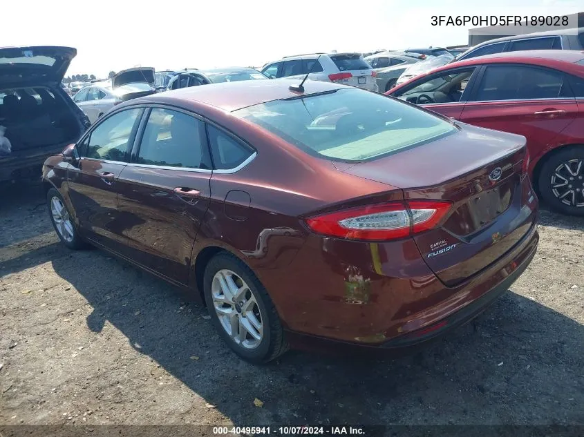 3FA6P0HD5FR189028 2015 Ford Fusion Se