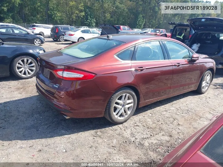 3FA6P0HD5FR189028 2015 Ford Fusion Se