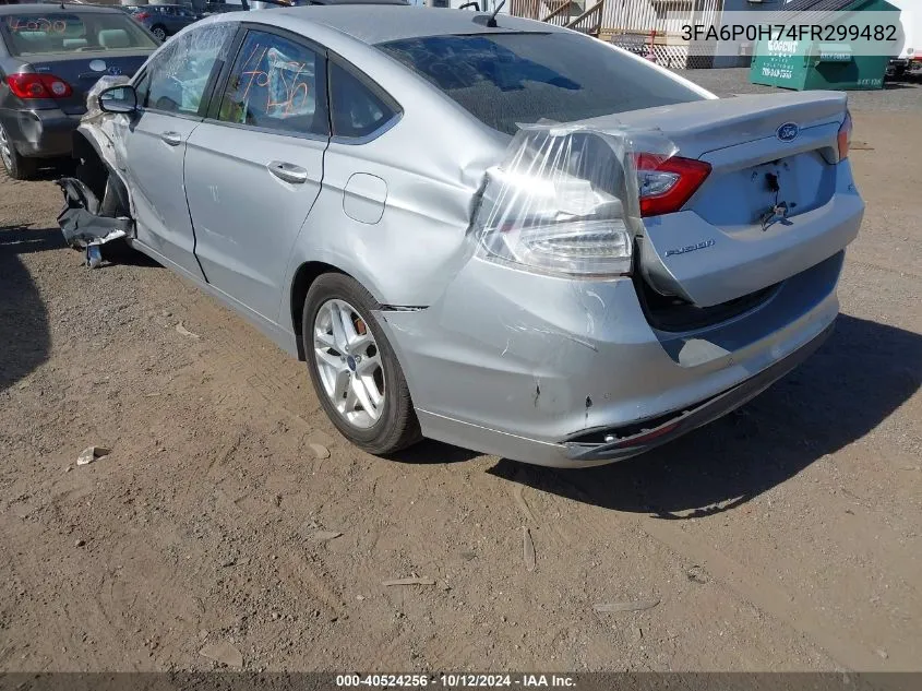 2015 Ford Fusion VIN: 3FA6P0H74FR299482 Lot: 40524256