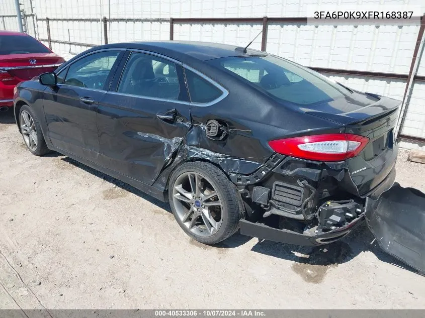 2015 Ford Fusion Titanium VIN: 3FA6P0K9XFR168387 Lot: 40533306