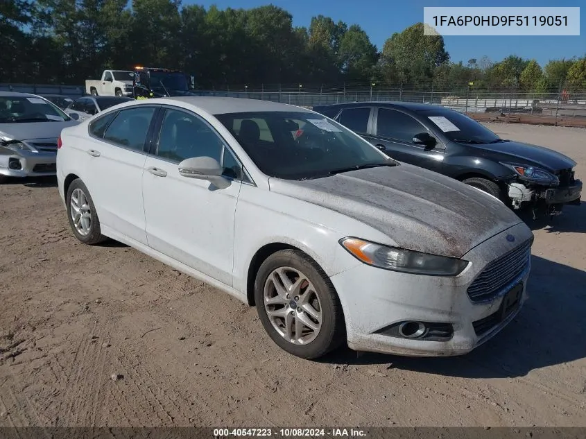 2015 Ford Fusion Se VIN: 1FA6P0HD9F5119051 Lot: 40547223