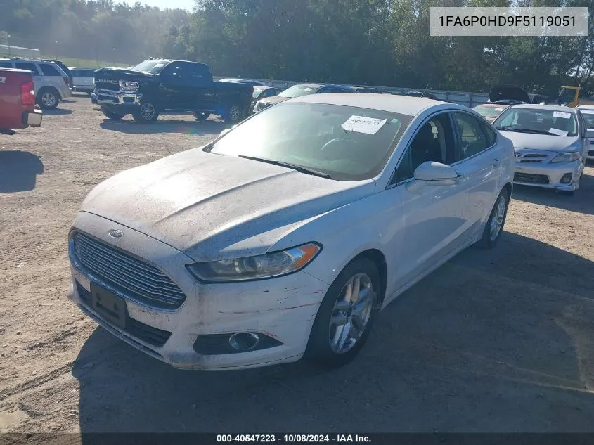 2015 Ford Fusion Se VIN: 1FA6P0HD9F5119051 Lot: 40547223