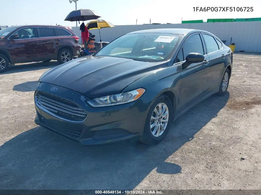 2015 Ford Fusion S VIN: 1FA6P0G7XF5106725 Lot: 40548134