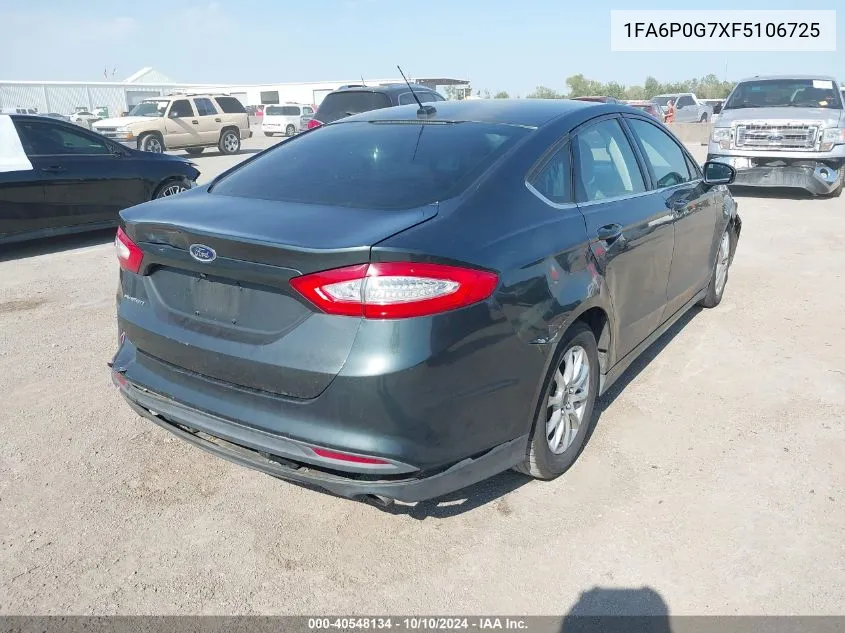 2015 Ford Fusion S VIN: 1FA6P0G7XF5106725 Lot: 40548134