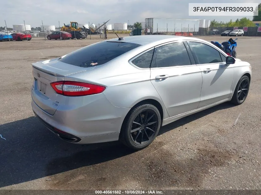 2015 Ford Fusion Se VIN: 3FA6P0T94FR309033 Lot: 40561882