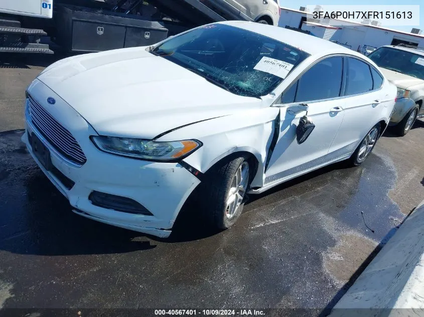 2015 Ford Fusion Se VIN: 3FA6P0H7XFR151613 Lot: 40567401