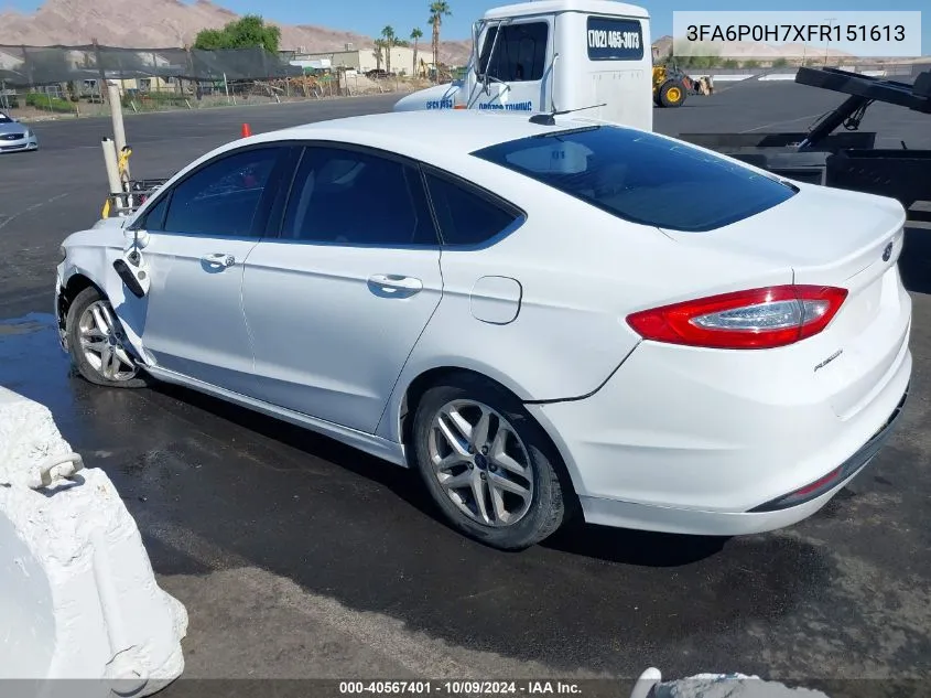 2015 Ford Fusion Se VIN: 3FA6P0H7XFR151613 Lot: 40567401