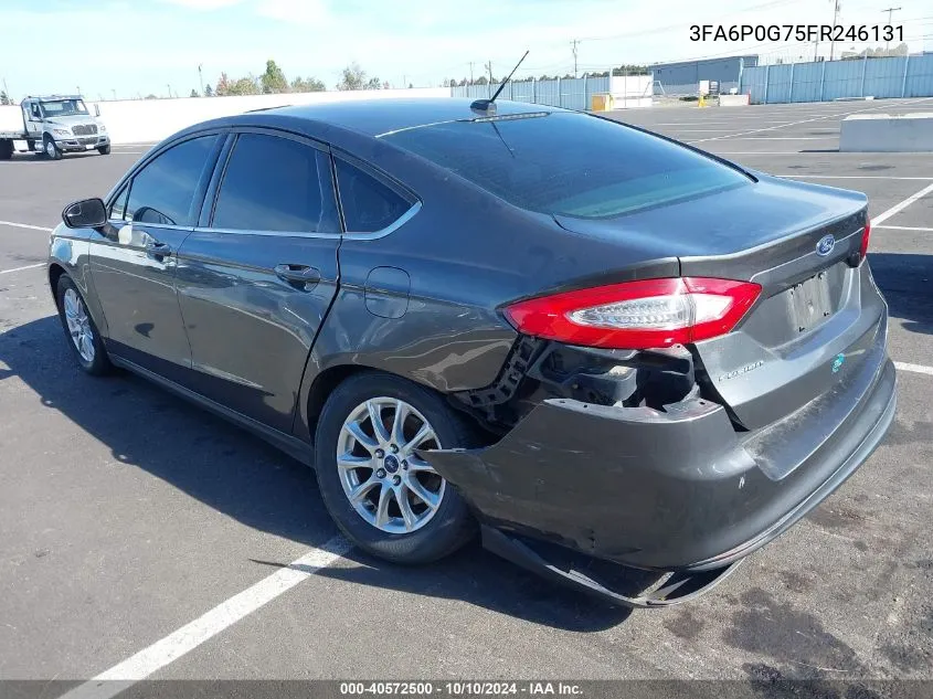 2015 Ford Fusion S VIN: 3FA6P0G75FR246131 Lot: 40572500