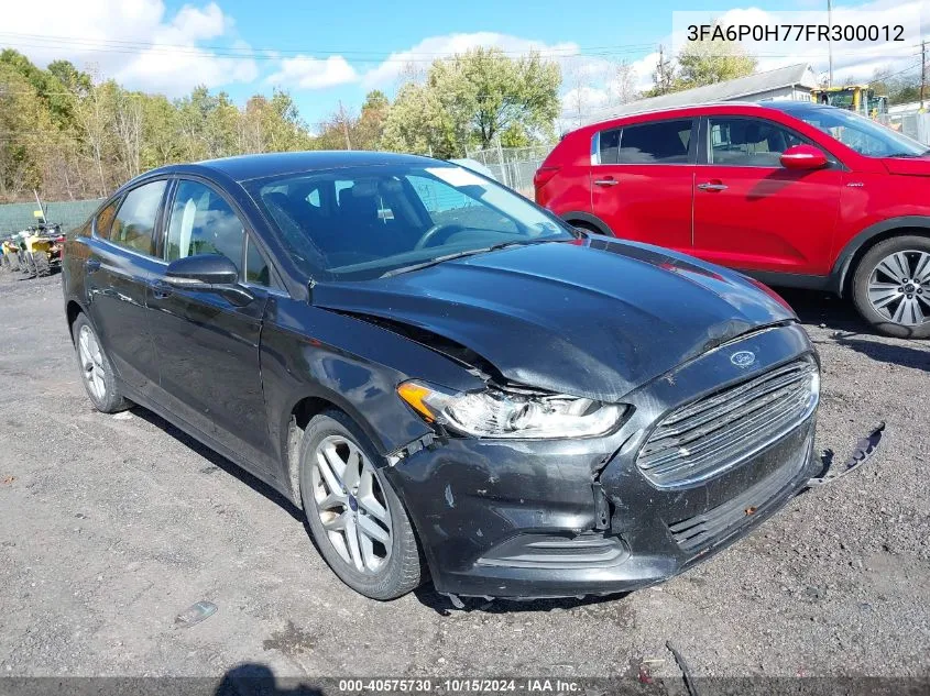 2015 Ford Fusion Se VIN: 3FA6P0H77FR300012 Lot: 40575730