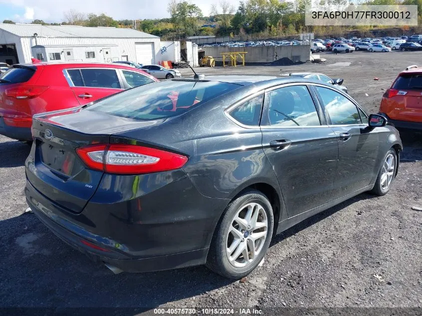 2015 Ford Fusion Se VIN: 3FA6P0H77FR300012 Lot: 40575730