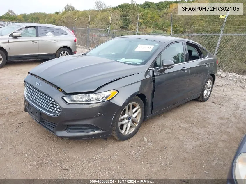 2015 Ford Fusion Se VIN: 3FA6P0H72FR302105 Lot: 40588724